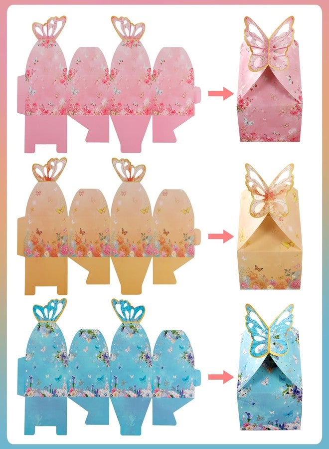 HOWAF 12 PCS Butterfly Party Favor Treat Boxes,Spring 3D Butterfly Candy Boxes Floral Butterfly Goodie Boxes for Spring Birthday Baby Shower Party Decor Supplies - Image 3